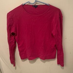 Beautiful R Stretch 95% Cotton 5% Spandex Fuchsia Long Sleeve Top
